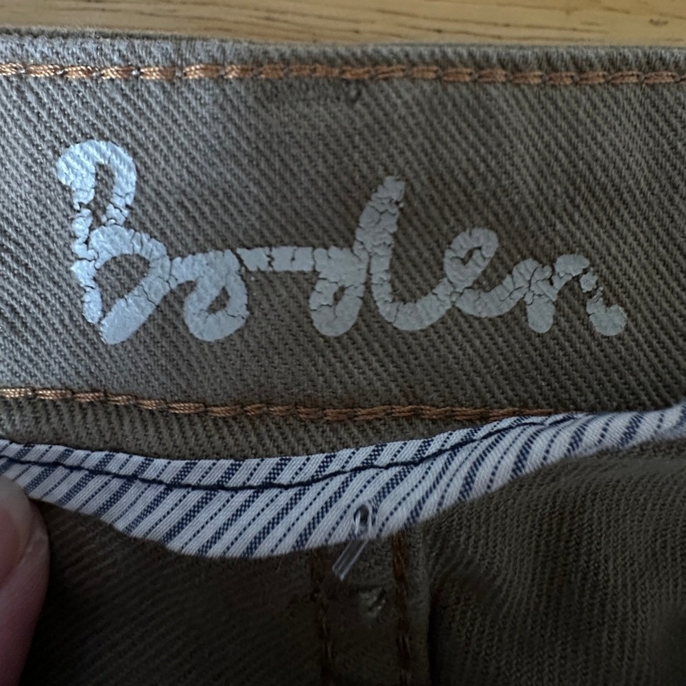 Boden Straight Leg Pants Women Khaki Stretch Cotton Twill Minimalist Earthy 10L - Picture 5 of 6